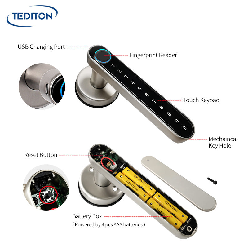 Safety Wifi  Digital Electric Door Handle Door Lock